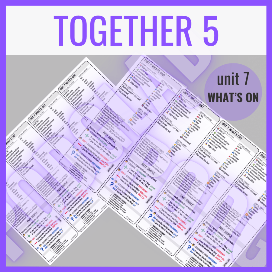 Together 5 unit 7 WHAT's ON- zakładki do książki