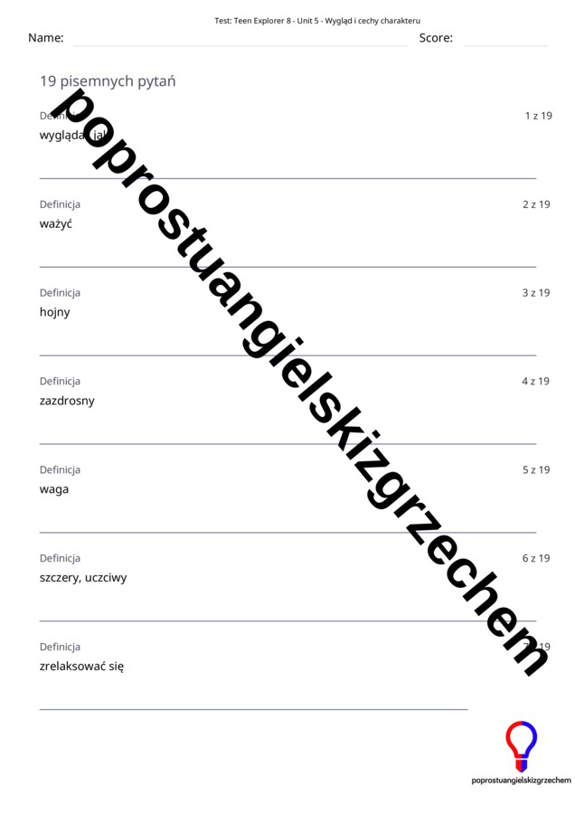 Teen Explorer 8 – Unit 5 – testy