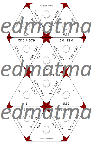 Trimino - dodawanie i odejmowanie ułamków dziesiętnych