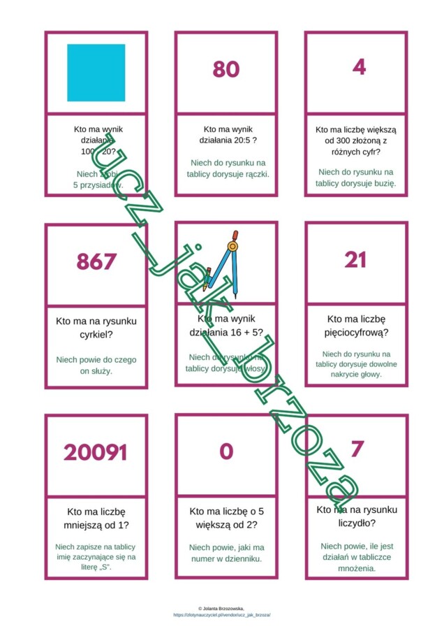 Ja mam, kto ma? Pierwsza lekcja matematyki w klasie 4