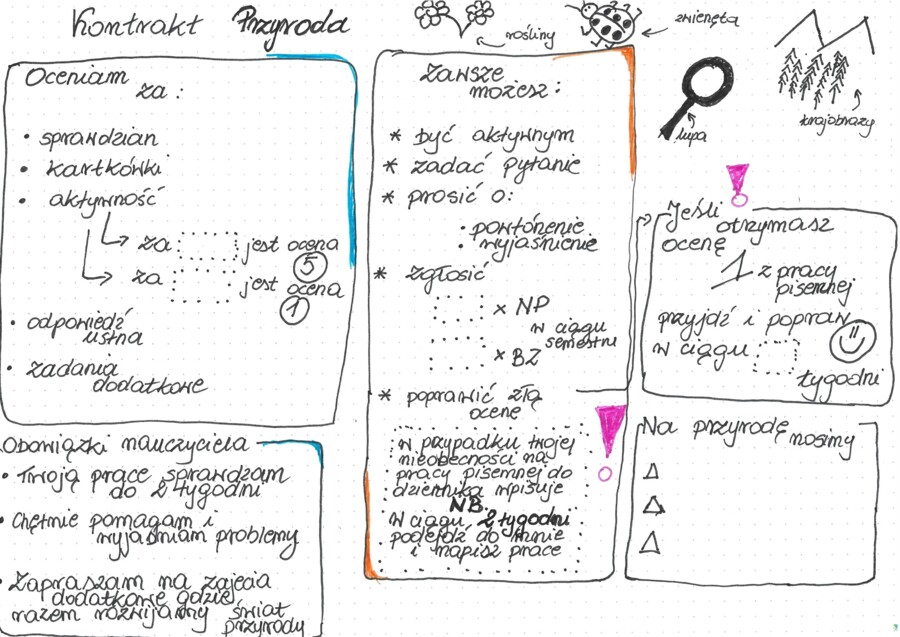 Kontrakt Przyroda. Lekcja organizacyjna.