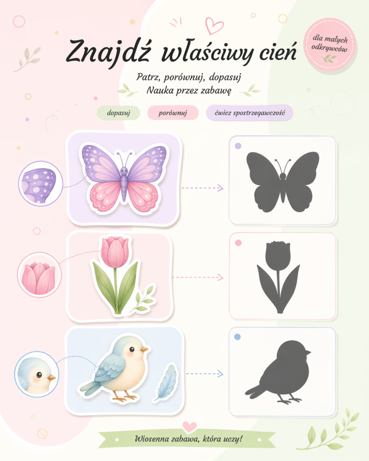Wiosenne cienie - dopasuj obrazek