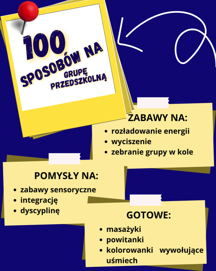100 SPOSOBÓW NA GRUPĘ PRZEDSZKOLNĄ- zabawy, ćwiczenia, sposoby na wyciszenie i dyscyplinę