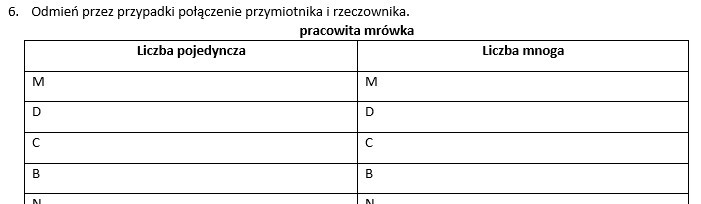 Ćwiczenia gramatyczne: rzeczownik, przymiotnik, przysłówek, czasownik (klasa 4/5)