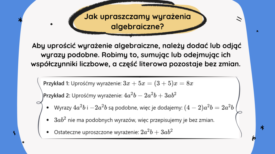 Upraszczanie wyrażeń algebraicznych