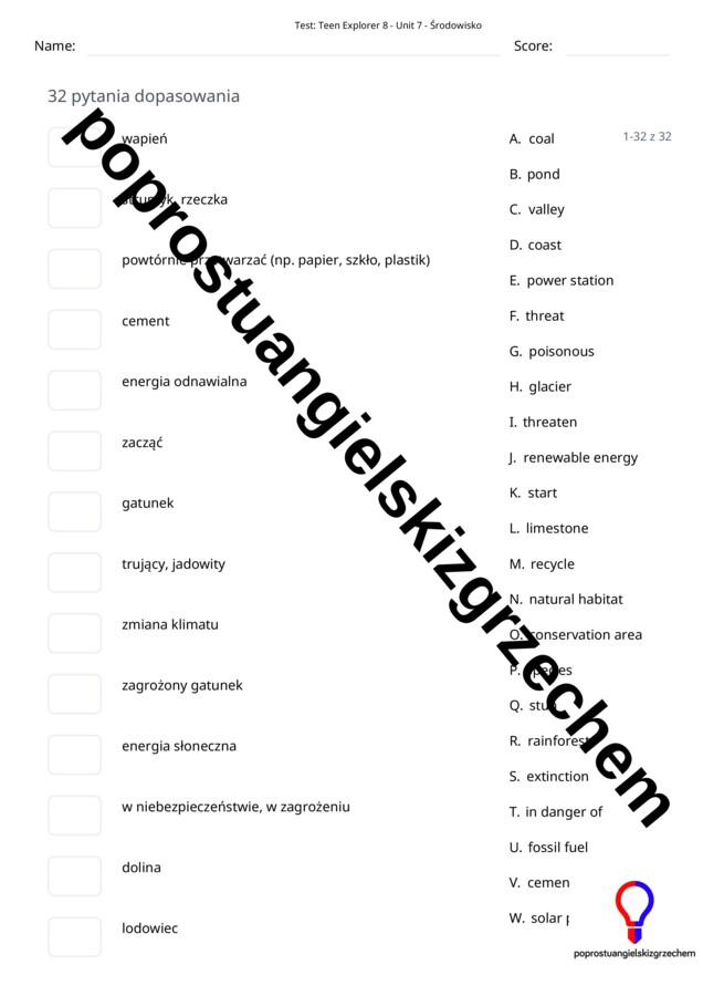 Teen Explorer 8 – Unit 7 – testy