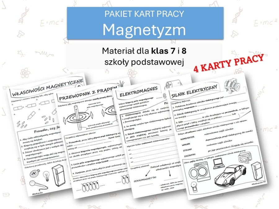 Fizyka 7 i 8. PAKIET KART PRACY. Magnetyzm.