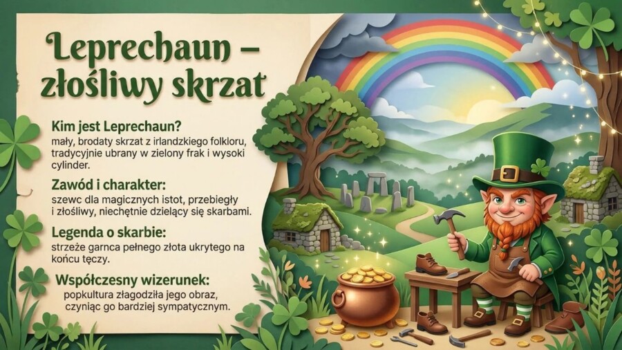 Dzień Świętego Patryka - Irlandia, symbole i tradycje (gazetka szkolna / prezentacja, 19 plansz)