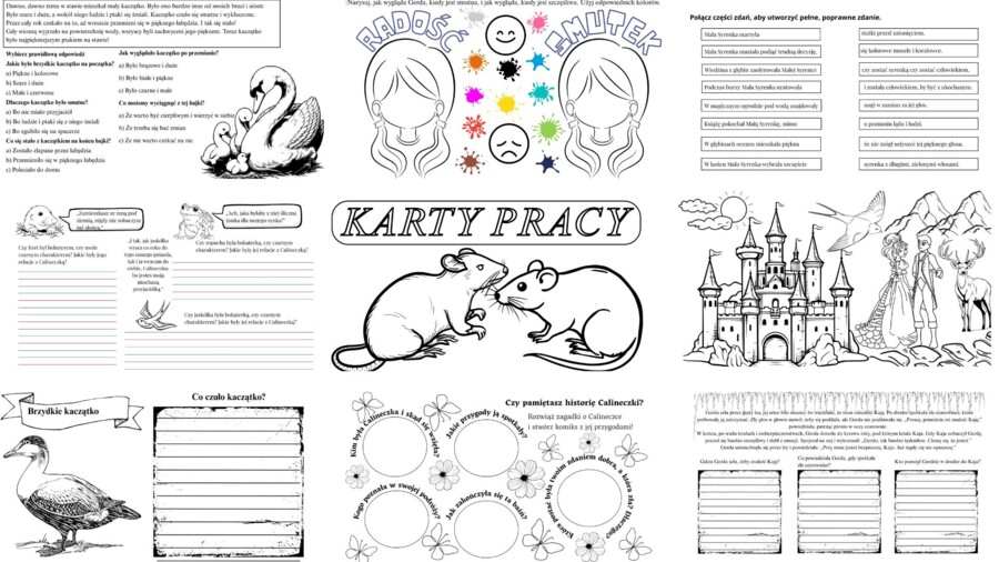 Karty pracy PDF – „Baśnie Andersena” dla klas I–III