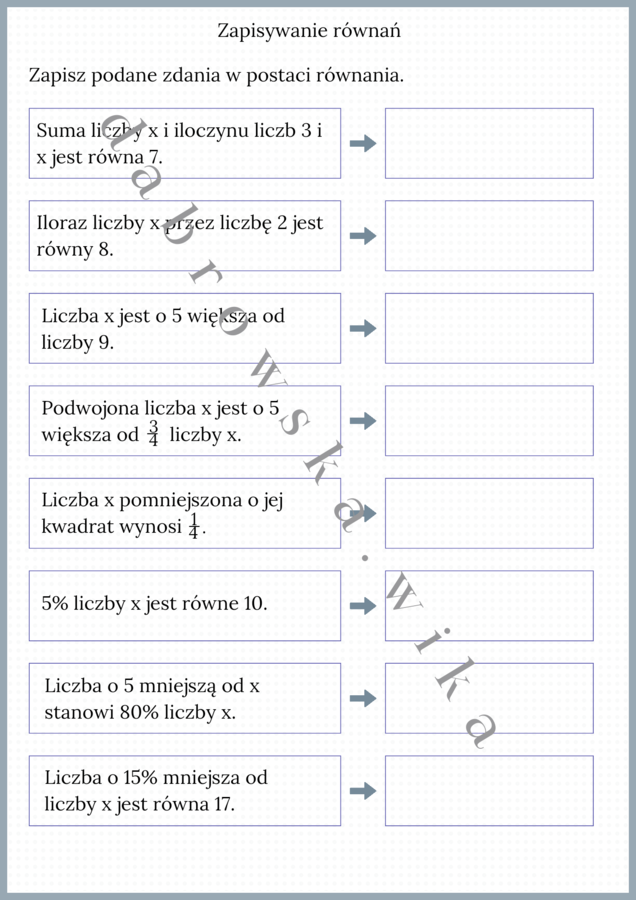Zapisywanie równań