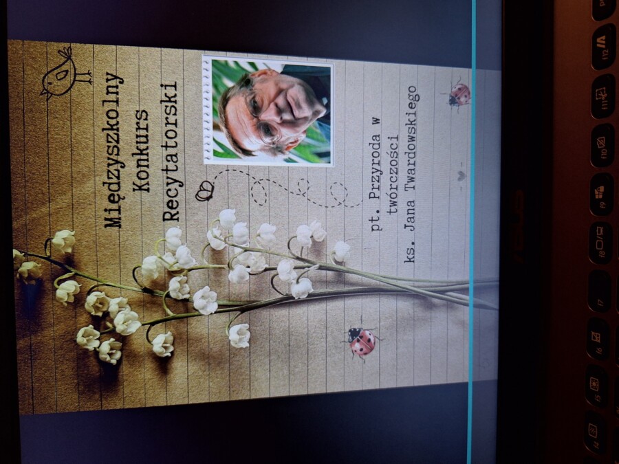 Konkurs recytatorski - konkurs polonistyczny, plakat, podziękowania, dyplom, scenariusz