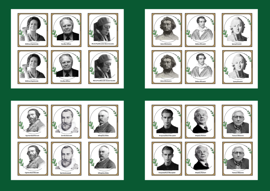 ŚWIATOWY DZIEŃ POEZJI - poeci – memory – 54 szt. – biblioteka - wersja 1