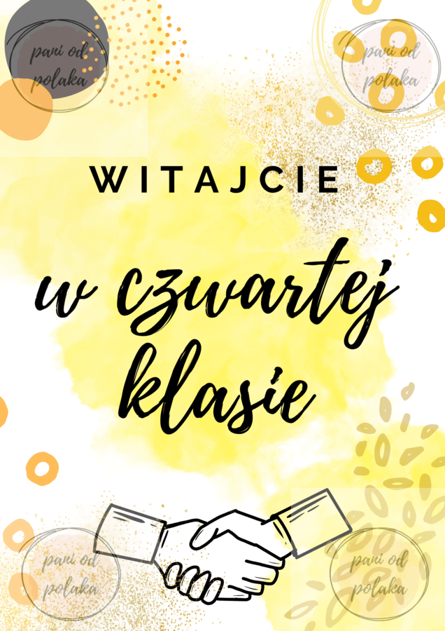 Plakat WITAJCIE W CZWARTEJ KLASIE