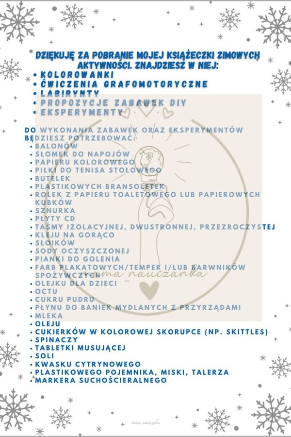 Zimowa książeczka aktywności