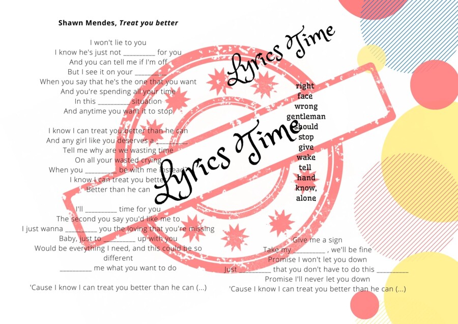 Lyrics Time: Shawn Mendes - Treat you better