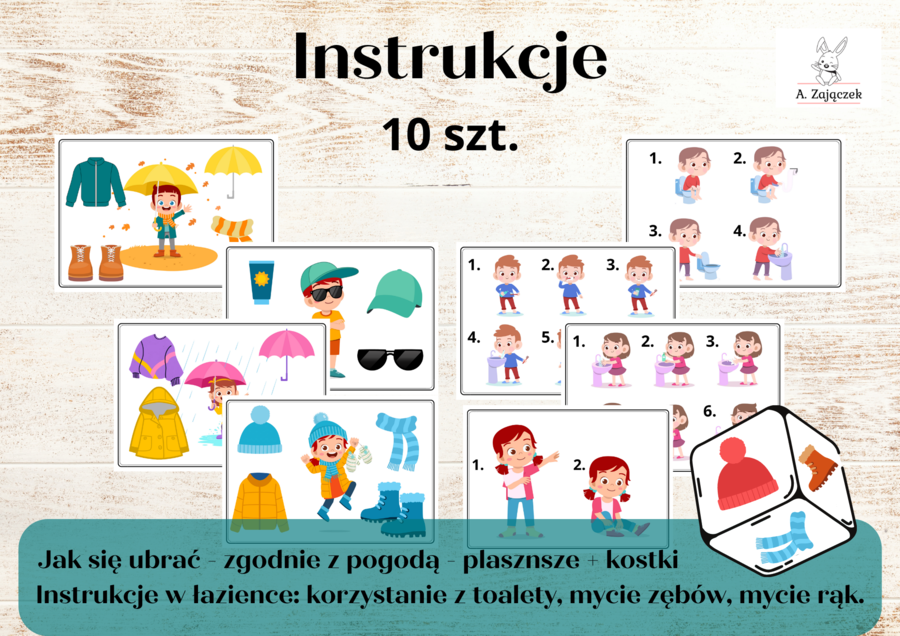 Instrukcje dla przedszkolaka - Jak się ubrać, mycie zębów, rąk, korzystanie z toalety - łazienka