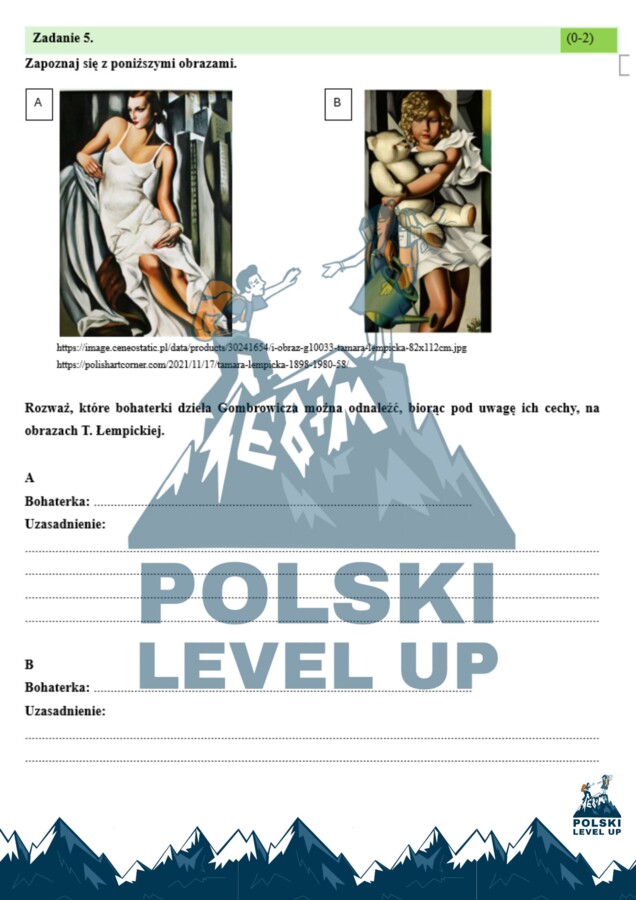 Test ikonograficzny (10 zadań z kluczem odpowiedzi)_Ferdydurke_Polski Level Up