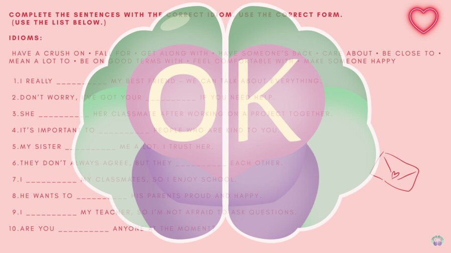 ❤️ Valentine’s Day Special – Idioms & Speaking (A2)