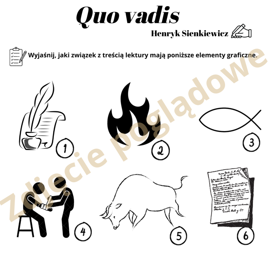 Ikonki – Quo Vadis, zadanie egzaminacyjne – egzamin ósmoklasisty