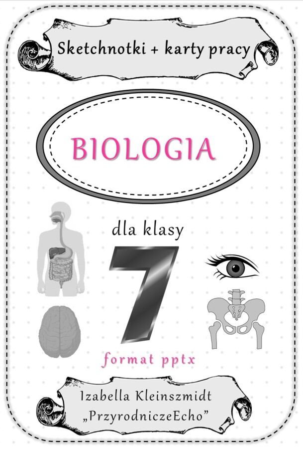 Megazestaw sketchnotek (notatek) i kart pracy na cały rok szkolny do biologii w klasie 7 – do każdej lekcji. Do zestawu dodaję w gratisie linki do niekomercyjnych prezentacji multimedialnych na każdą lekcję