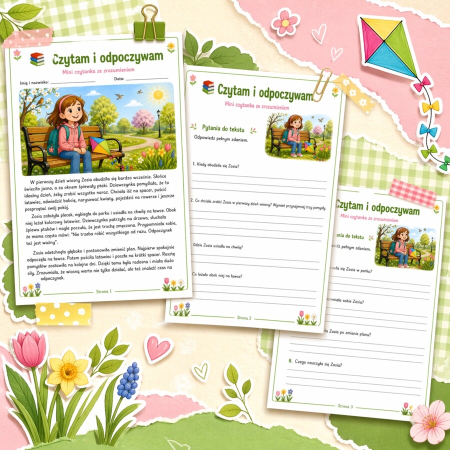 Czytam i odpoczywam - mini czytanka ze zrozumieniem