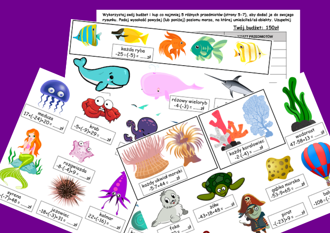 Projekt matematyczny (liczby całkowite): Zaprojektuj Podwodny Świat – Nauczanie Oparte na Projektach (PBL) dla kl.5-8