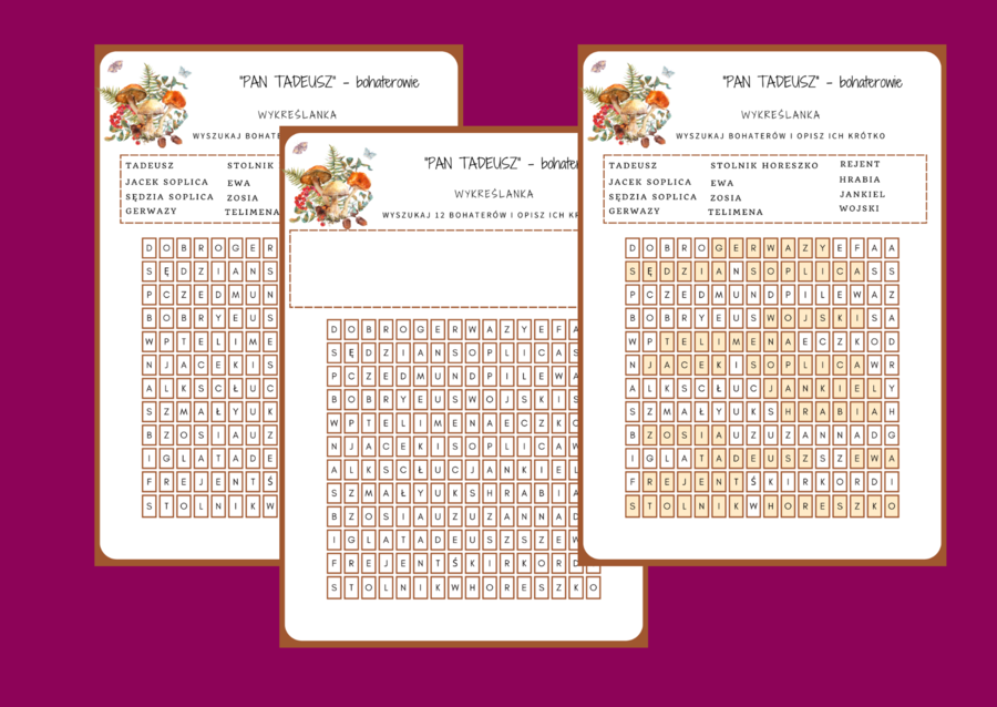 "PAN TADEUSZ" – wykreślanka