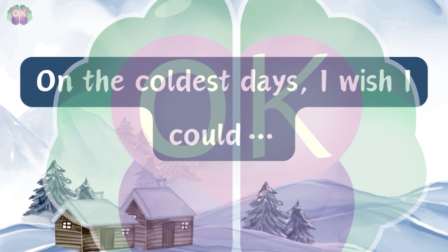 ❄️ Finish the Thought – Winter Edition 29 stron kreatywnego zimowego speaking & writing, winter speaking prompts, sentence starters, creative speaking, winter vocabulary, writing prompts, fluency practice, A2–B2 zimowe zadania, dokończ zdanie, mówienie,