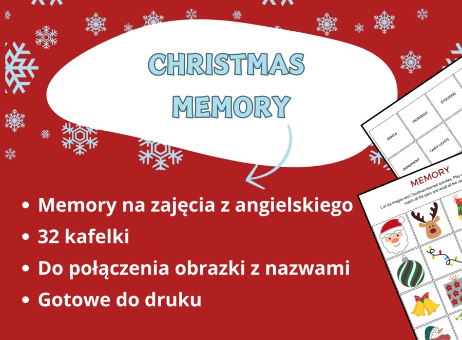 Memory – Świąteczna Zabawa – 32 kafelki pełne radości! 🎅🎄✨