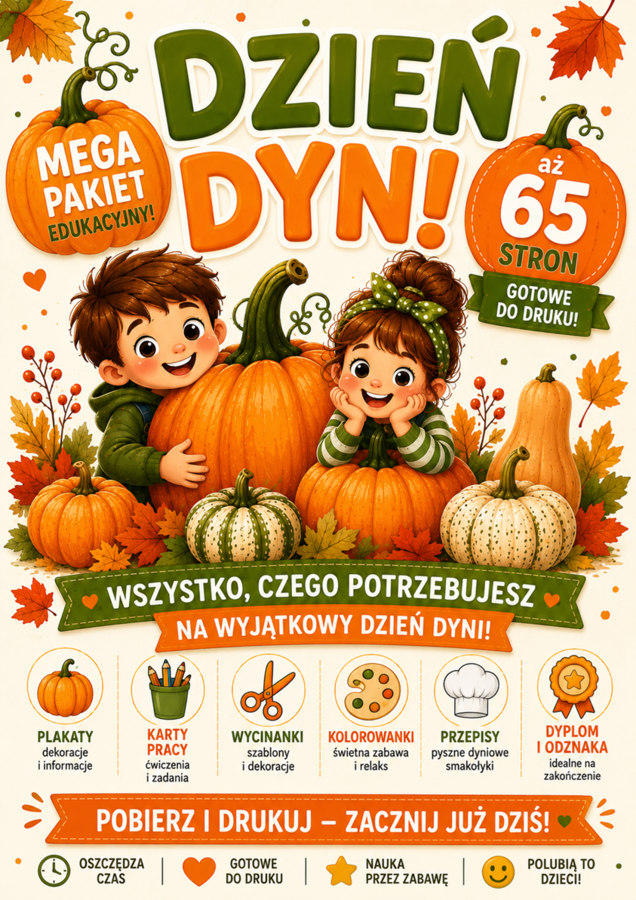 Dzień Dyni – MEGA Pakiet Edukacyjny | 65 stron do druku