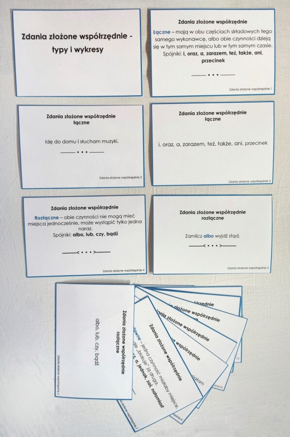 Zdania złożone współrzędnie - typy i wykresy - teoria