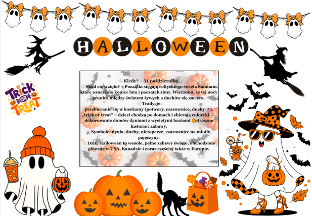Kolorowa Gazetka na Halloween|24 strony do druku| Zawiera planszę z ciekawostkami o historii Halloween| przyciągające wzrok grafiki | Format A 4 i mniejszy, każda grafika w kilku rozmiarach!