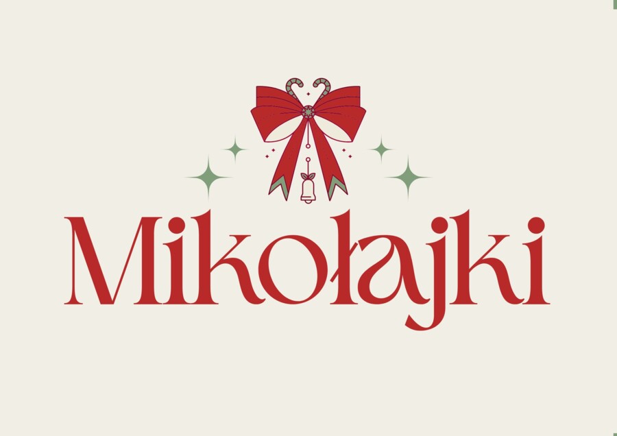 Napis „Mikołajki” – dekoracja do wycięcia i zawieszenia