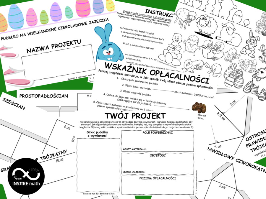Wielkanocny projekt matematyczny: pole powierzchni i objętość graniastosłupów i ostrosłupów. WIELKANOC. Nauczanie Oparte na Projektach (PBL).