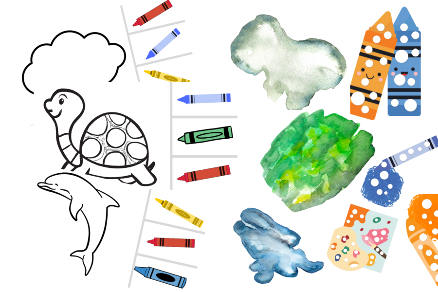 Zestaw na Dzień Kredki - Jaki to kolor? Artystyczna Plama + wyklejanki/ wylepianki