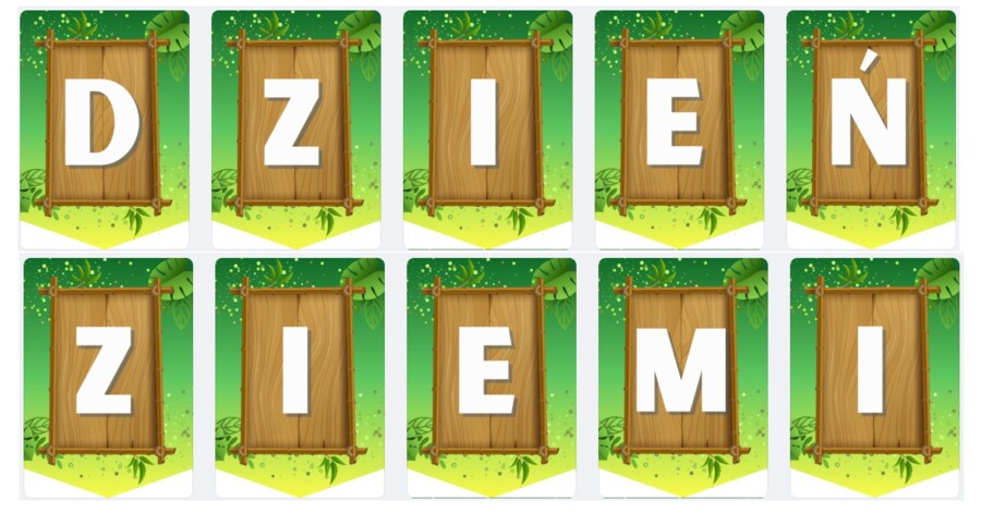 Girlanda, dekoracja, napis DZIEŃ ZIEMI