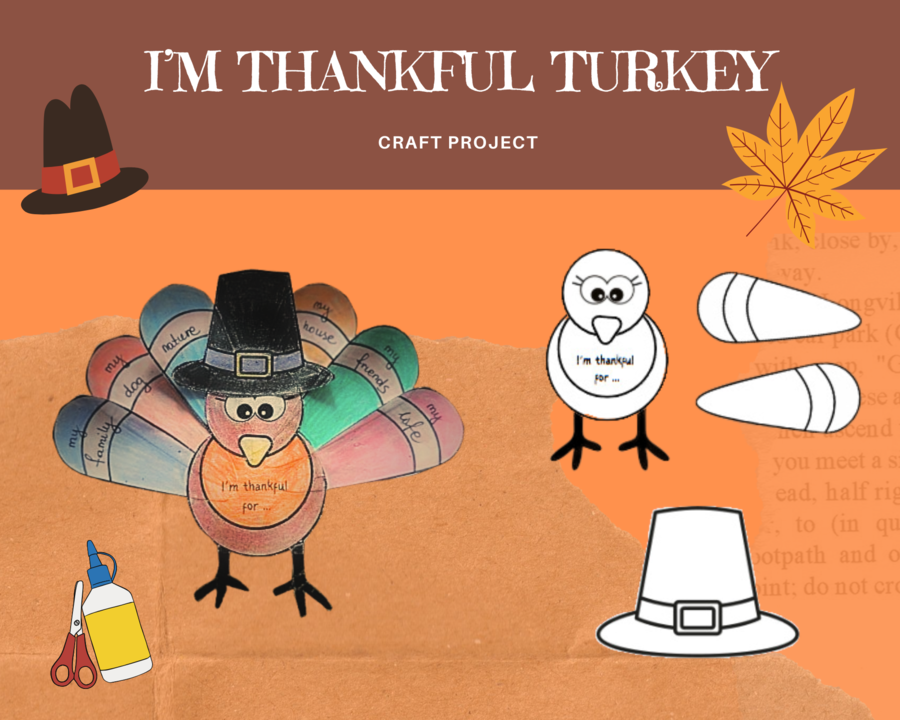 I'm Thankful Turkey Craft Project - Projekt na Święto Dziękczynienia