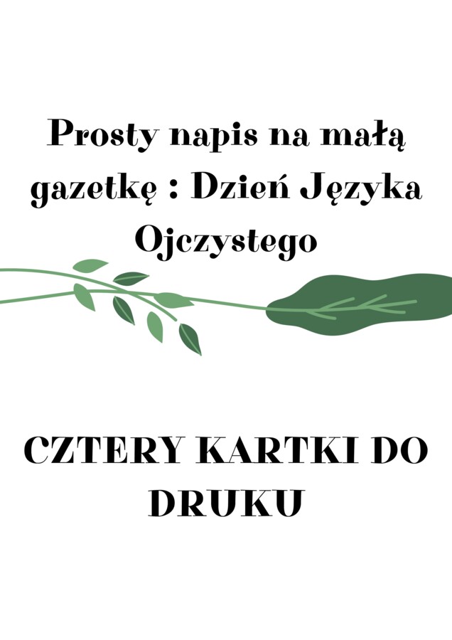 Dzień Języka Ojczystego - napis