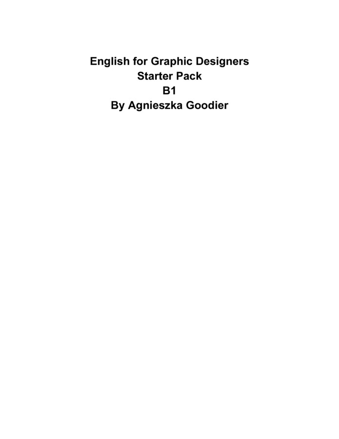 English for Graphic Designers B1 Starter Pack - angielski dla grafików B1 pakiet startowy