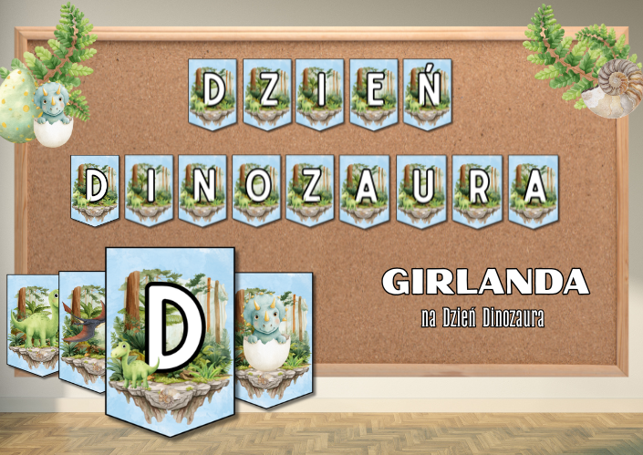 GIRLANDA DZIEŃ DINOZAURA