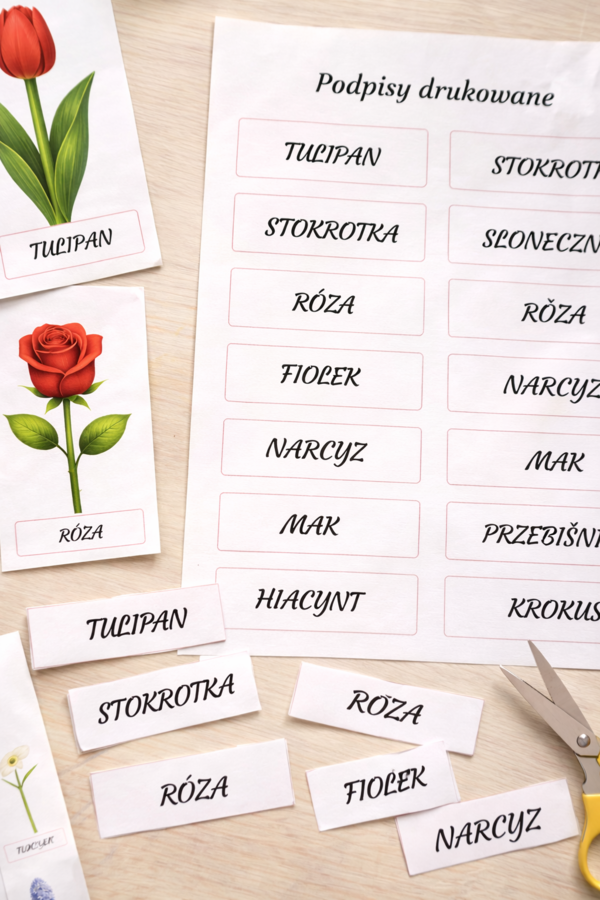 Moje pierwsze kwiaty – karty obrazkowe dla 2–4-latków