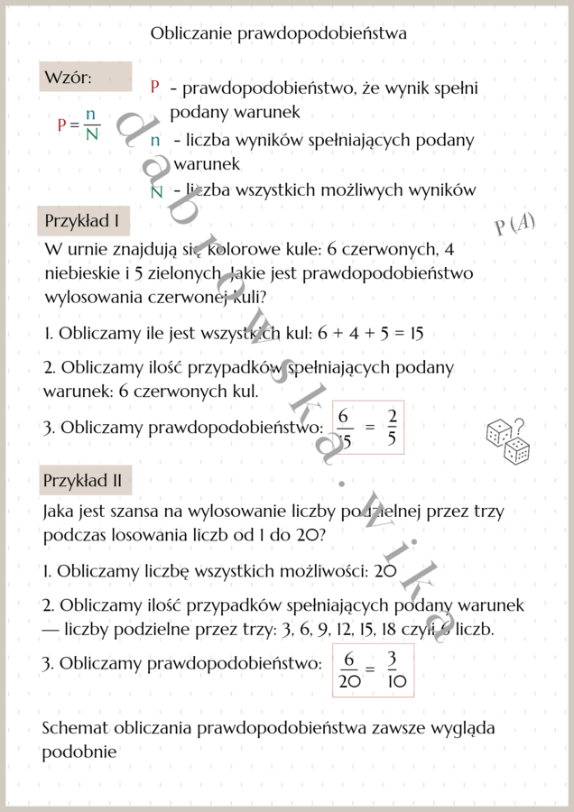 Prawdopodobieństwo - notatka