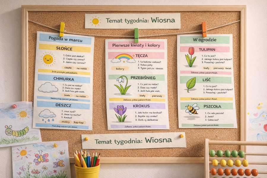 Marzec w obrazkach – karty obserwacji wiosny dla maluchów