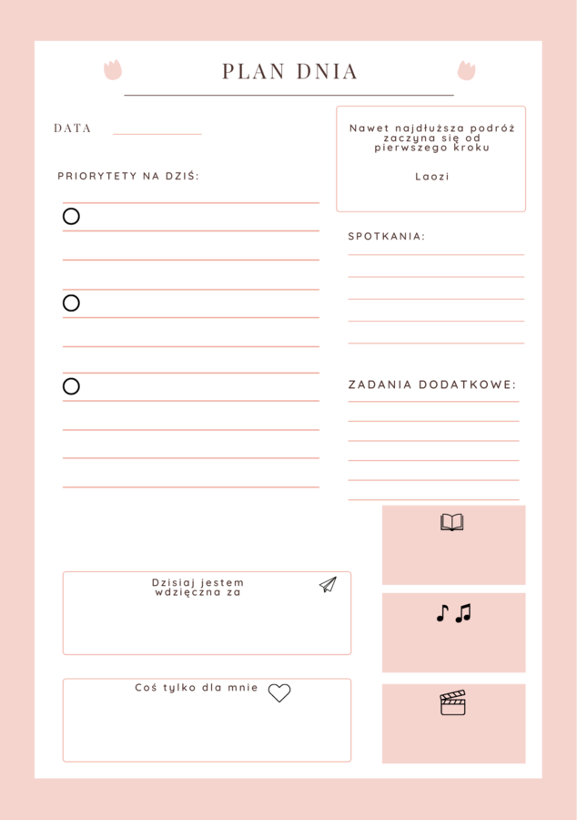 Mini Planer - Cyfrowy planer w układzie pionowym - bezdatownik