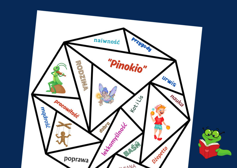 "PINOKIO" – układanka – puzzle – egzamin – powtórka - lektura uzupełniająca - karta pracy – EGZAMIN – powtórka