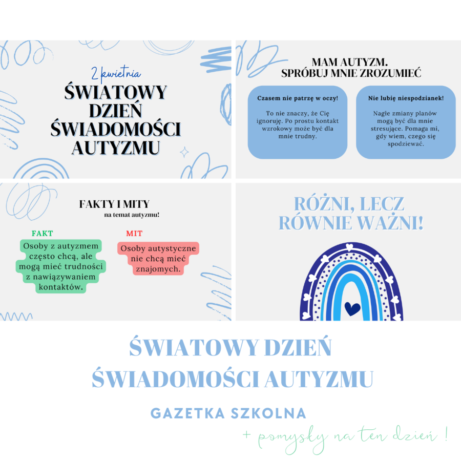 Światowy Dzień Świadomości Autyzmu - gazetka szkolna