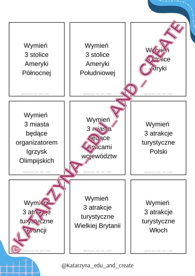 5 sekund geograficzne - kra karciana