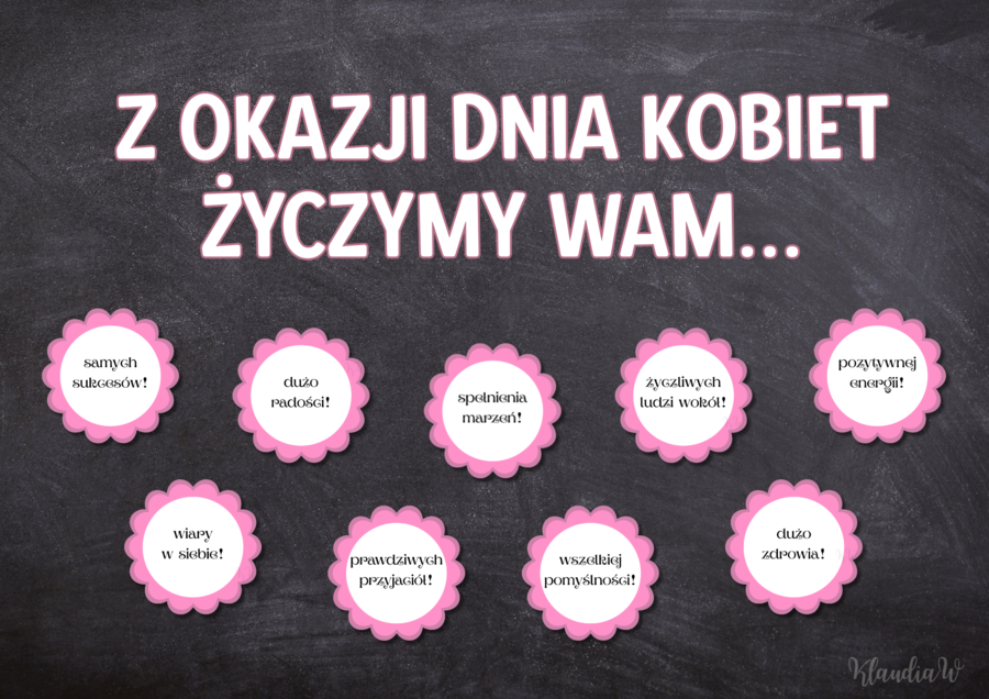 Dzień Kobiet - gazetka z życzeniami (wersja 1)