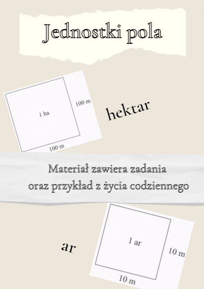 Jednostki pola powierzchni ary i hektary klasa 7