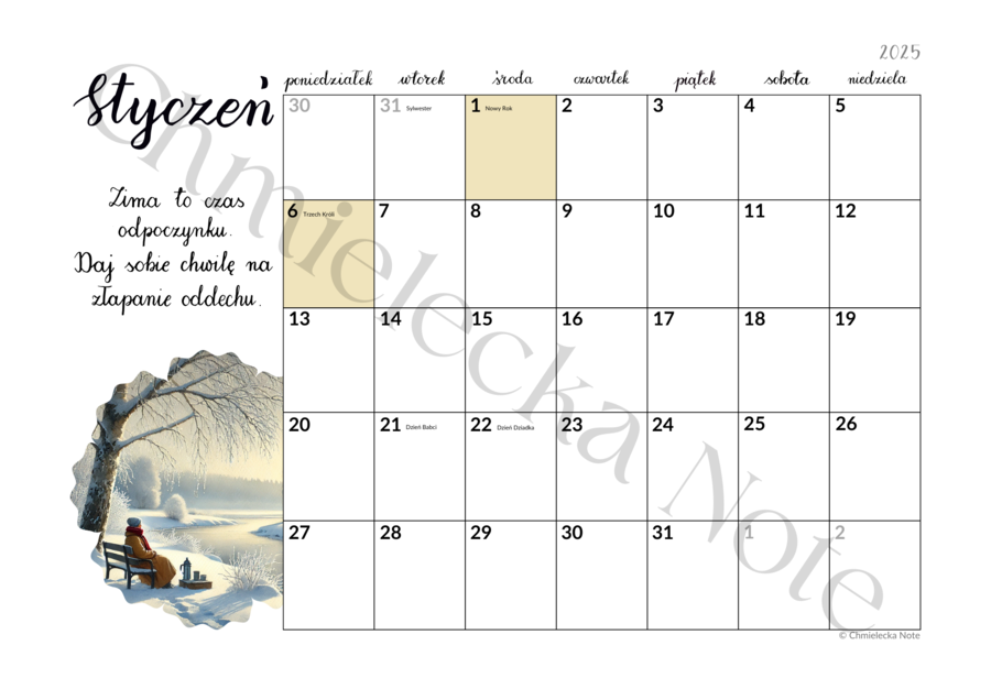Kalendarz 2025: W harmonii z porami roku
